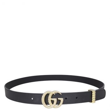 Gucci Marmont Double G Torchon Belt Front
