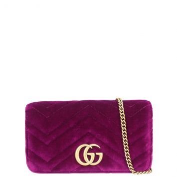 Gucci GG Velvet Super Mini Shoulder Bag Front