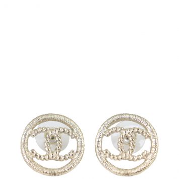 Chanel Twisted CC Earrings Front