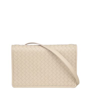 Bottega Veneta Intrecciato Medium Clutch Bag with Shoulder Strap Front