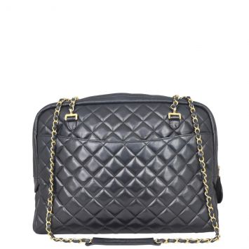 Chanel Vintage Quilted Lambskin Zip Tote Front
