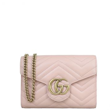 Gucci GG Marmont Matelasse Chain Wallet Front
