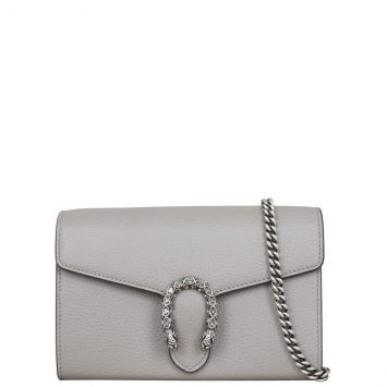 Gucci Dionysus Mini Leather Chain Wallet Front with strap