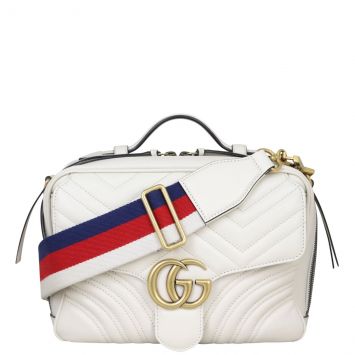 Gucci GG Marmont Small Top Handle Bag with Web Strap Front with Strap