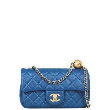 Chanel Pearl Crush Mini Rectangular Flap Bag Front with Strap