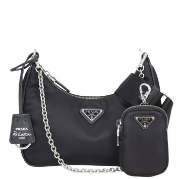 Prada Re-Edition 2005 Tessuto Shoulder Bag Front with Components