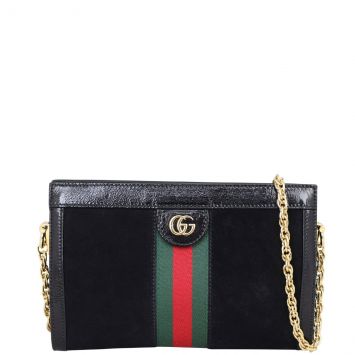 Gucci Ophidia Small Suede Shoulder Bag Front with Strap
