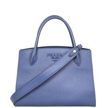 Prada Saffiano Cuir Monochrome Medium Bag Front with Strap