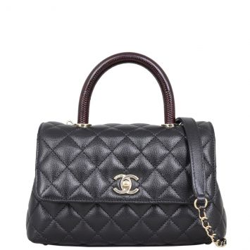 Chanel Coco Top Handle Mini Bag Front with Strap