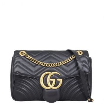 Gucci GG Marmont Medium Shoulder Bag Front with Strap