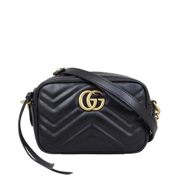 Gucci GG Marmont Mini Camera Bag Front with Strap