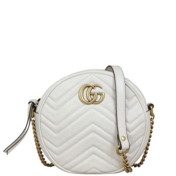Gucci GG Marmont Round Chain Shoulder Bag Front with Strap