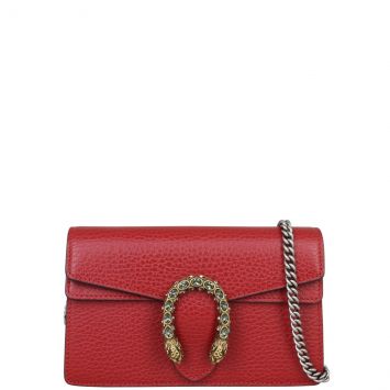 Gucci Dionysus Super Mini Chain Bag (red) Front with Strap