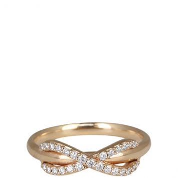 Tiffany & Co 18k Rose Gold Diamond Infinity Ring Front