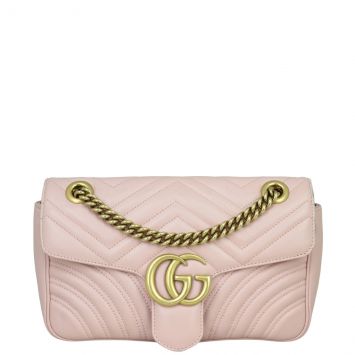 Gucci GG Marmont Matelasse Mini Shoulder Bag Front with Strap