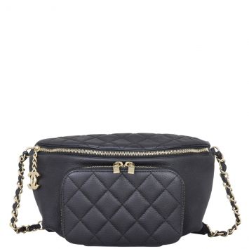 Chanel Business Affinity Waist Bag Front with strap