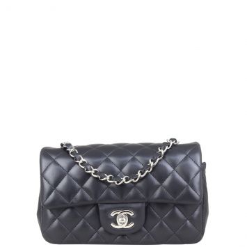Chanel Classic Flap Mini Rectangular Bag Front with Strap