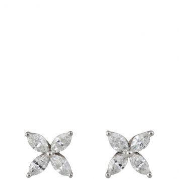 Tiffany & Co Victoria Platinum Diamond Earrings Front