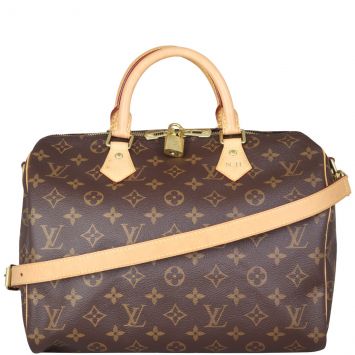 Louis Vuitton Speedy 30 Bandouliere Monogram (hot-stamping) Front with Strap