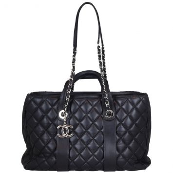 Chanel CC Quilted Large Tote Front with Strap