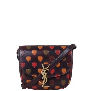 Saint Laurent Kaia Heart Embossed Crossbody  Front with Strap