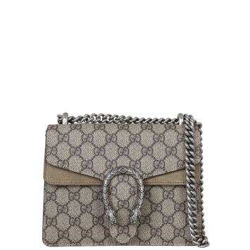 Gucci Dionysus GG Supreme Mini Shoulder Bag Front with Strap