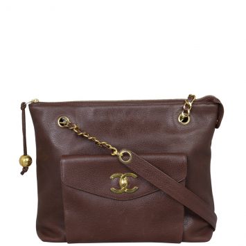 Chanel Vintage Chain Shoulder Bag Front with Strap