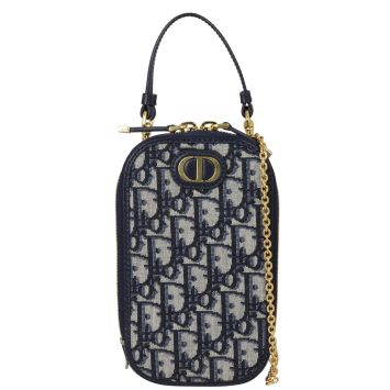 Dior 30 Montaigne Phone Holder Oblique Front with Strap