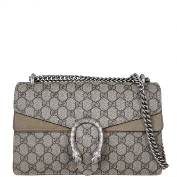 Gucci Dionysus GG Supreme Small Shoulder Bag Front With Chain
