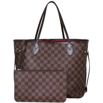 Louis Vuitton Neverfull MM Damier Ebene Front With Pouch