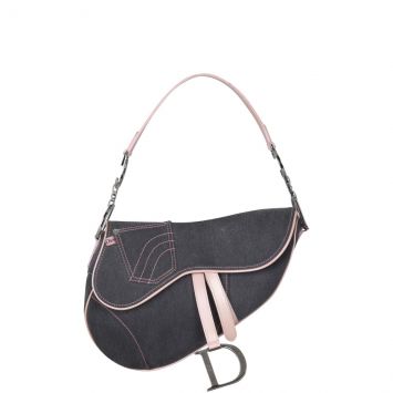 Dior Vintage Saddle Bag Denim Front