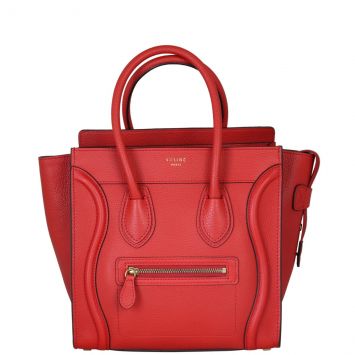 Celine Mini Luggage Tote (red) Front 