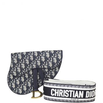 Dior Saddle Oblique Belt Bag with Embroidered Strap Front With Strap