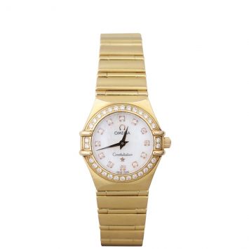 Omega Constellation 18k Yellow Gold Diamond Watch 