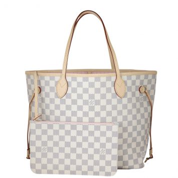 Louis Vuitton Neverfull MM Damier Azur Front With Pouch