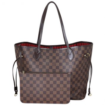 Louis Vuitton Neverfull MM Damier Ebene Front With Pouch