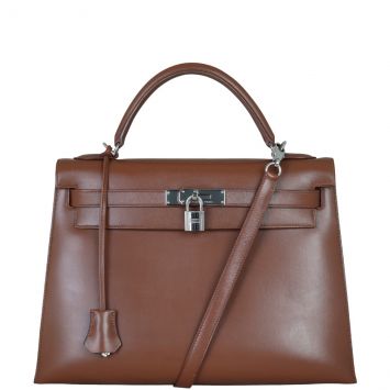 Hermes Kelly 32 Sellier Box Front With Strap