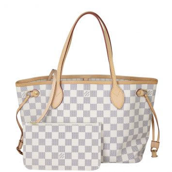 Louis Vuitton Neverfull PM Damier Azur Front With Strap