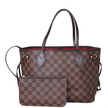 Louis Vuitton Neverfull PM Damier Ebene Front With Pouch