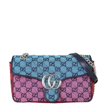 Gucci GG Marmont Matelassse Small Shoulder Bag Front With Strap