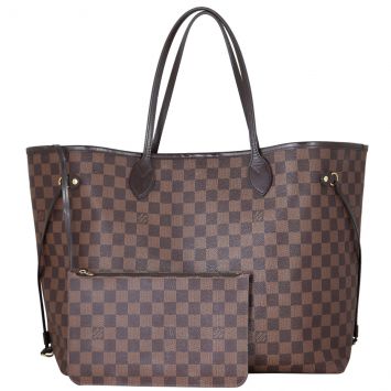 Louis Vuitton Neverfull GM Damier Ebene Front With Pouch
