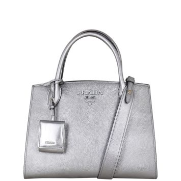 Prada Saffiano Cuir Monochrome Medium Bag Front With Strap