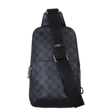Louis Vuitton Avenue Sling Bag Damier Graphite Front With Strap