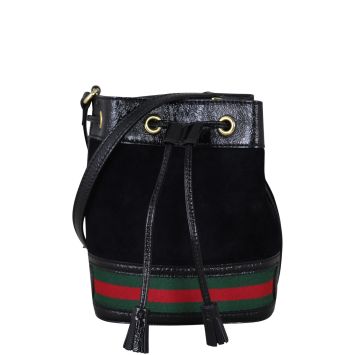Gucci Ophidia Suede Bucket Bag Mini Front With Strap