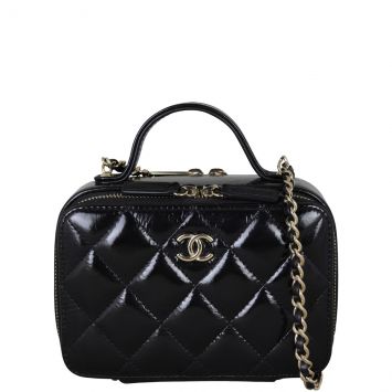 Chanel Vanity Case Chain Bag MIni Patent Front With Chain