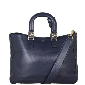 Fendi FF Leather Tote Front With Strap