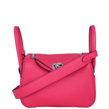 Hermes Mini Lindy 20 Clemence Front With Strap