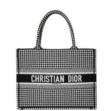 Dior Book Tote Medium Houndstooth Front