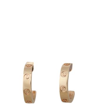 Cartier Love Hoop Earrings 18k Rose Gold