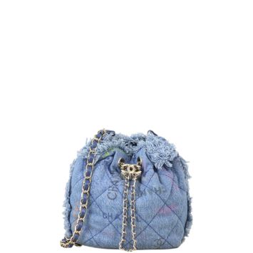 Chanel Bucket Fringe Denim Mood Small